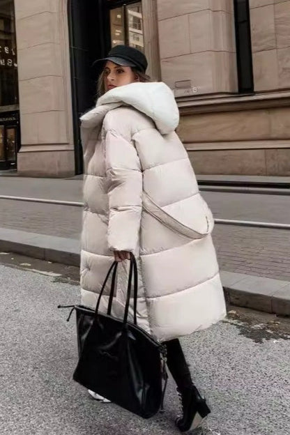 Luvik | Keskipituinen hupparin puffer-takki