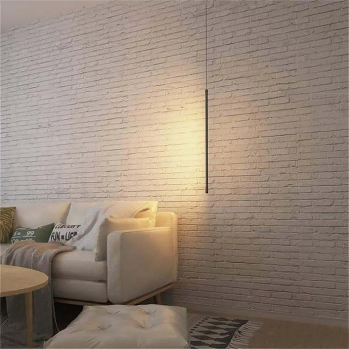Pendellampe Slim Svart Metall Soverom Lampen Luvikno