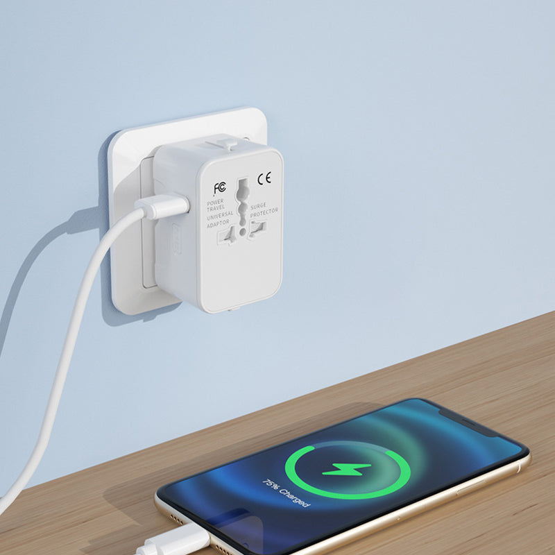 Universell reiseadapter med doble USB-porter | Luvikno