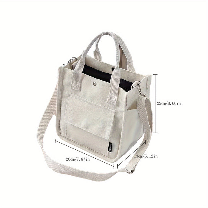 UrbanEase Canvas Slingbag – Hvit skulderveske med magnetlukking og justerbar stropp | Luvikno