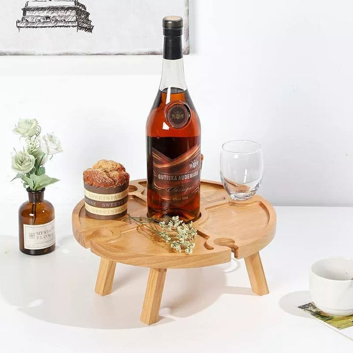 Tremini Utendørs Sammenleggbart Picnicbord - Med Glassholder | Luvikno