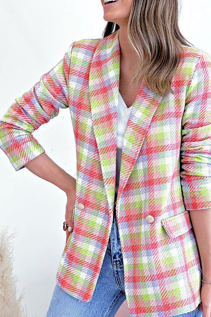 Luvik | Painetut olkalaukut kaksinkertainen nappi rento takki