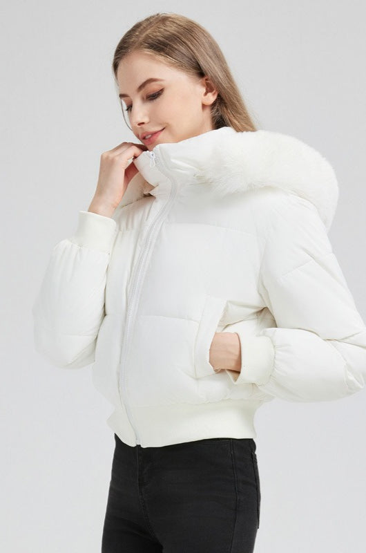 Luvik | Hettegenser med faux fur-mønster