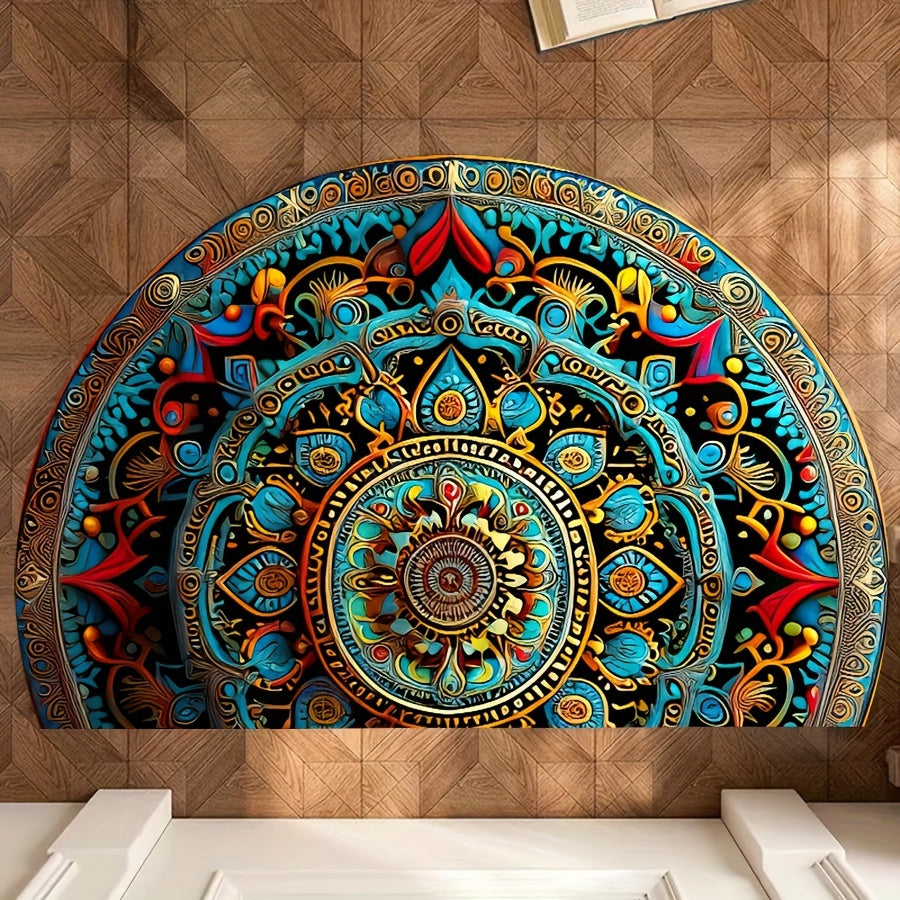 Dørmatte halvmåne mandala design teppe Luvikno