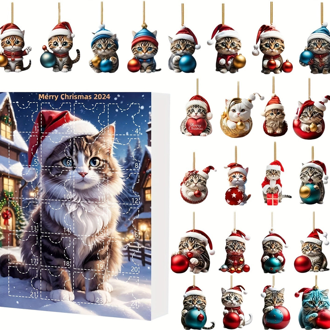 Luvikno | Vintage Cats Advent Calendar – 24-dels julekalender med akrylhengelapper