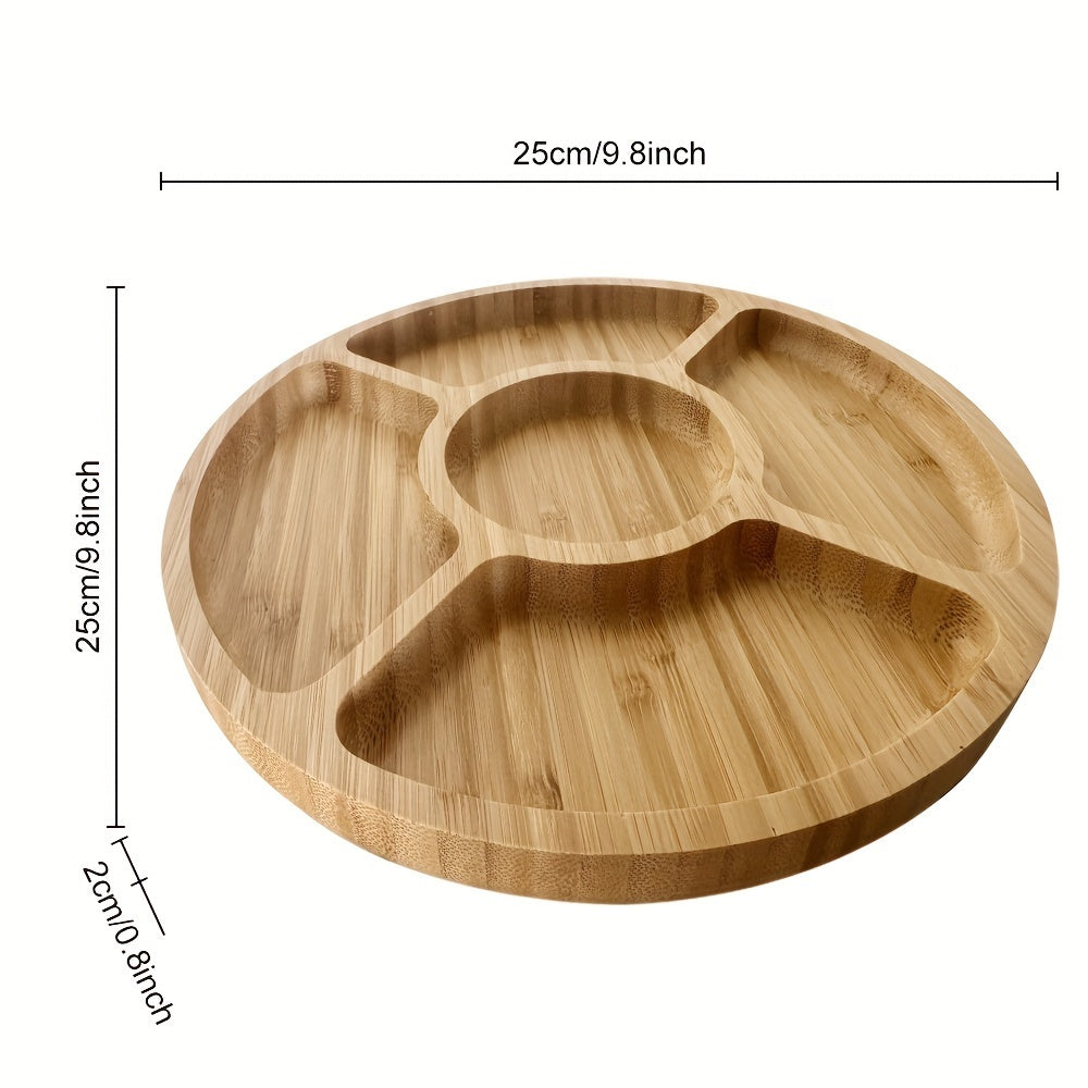 BambooServe - Elegant Rund Snack Brett for Kjøkkenet Luvikno