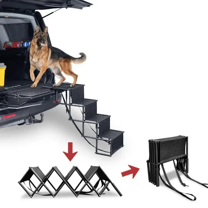 Folding Car Stair for Dogs | Safe Climbing for Puppies | Luvikno