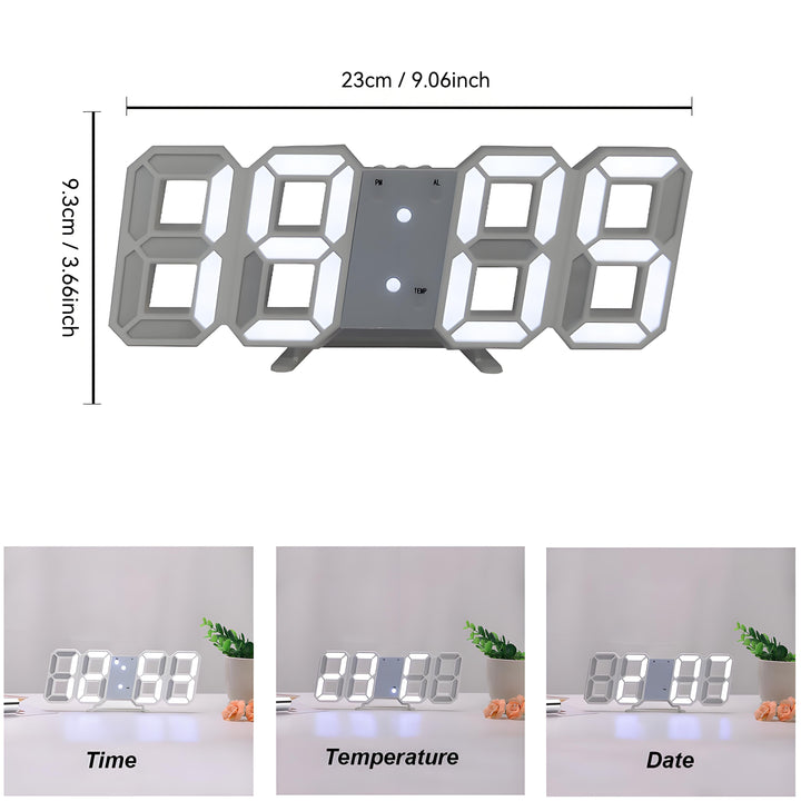TimeSphere LED 3D Digital Klok med Kalender og Temp Display | Luvikno
