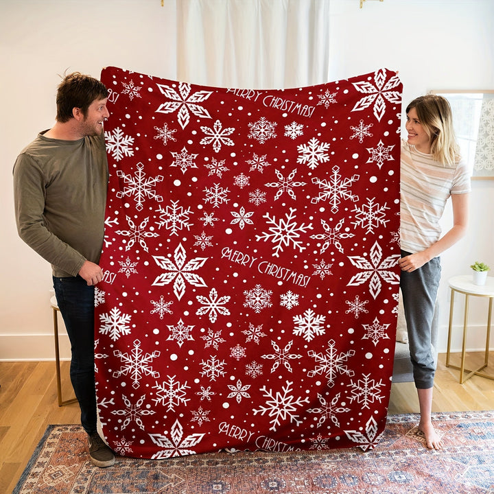 FestiveSnuggle - Luksus Jule Fleece Teppe for Høytiden Luvikno