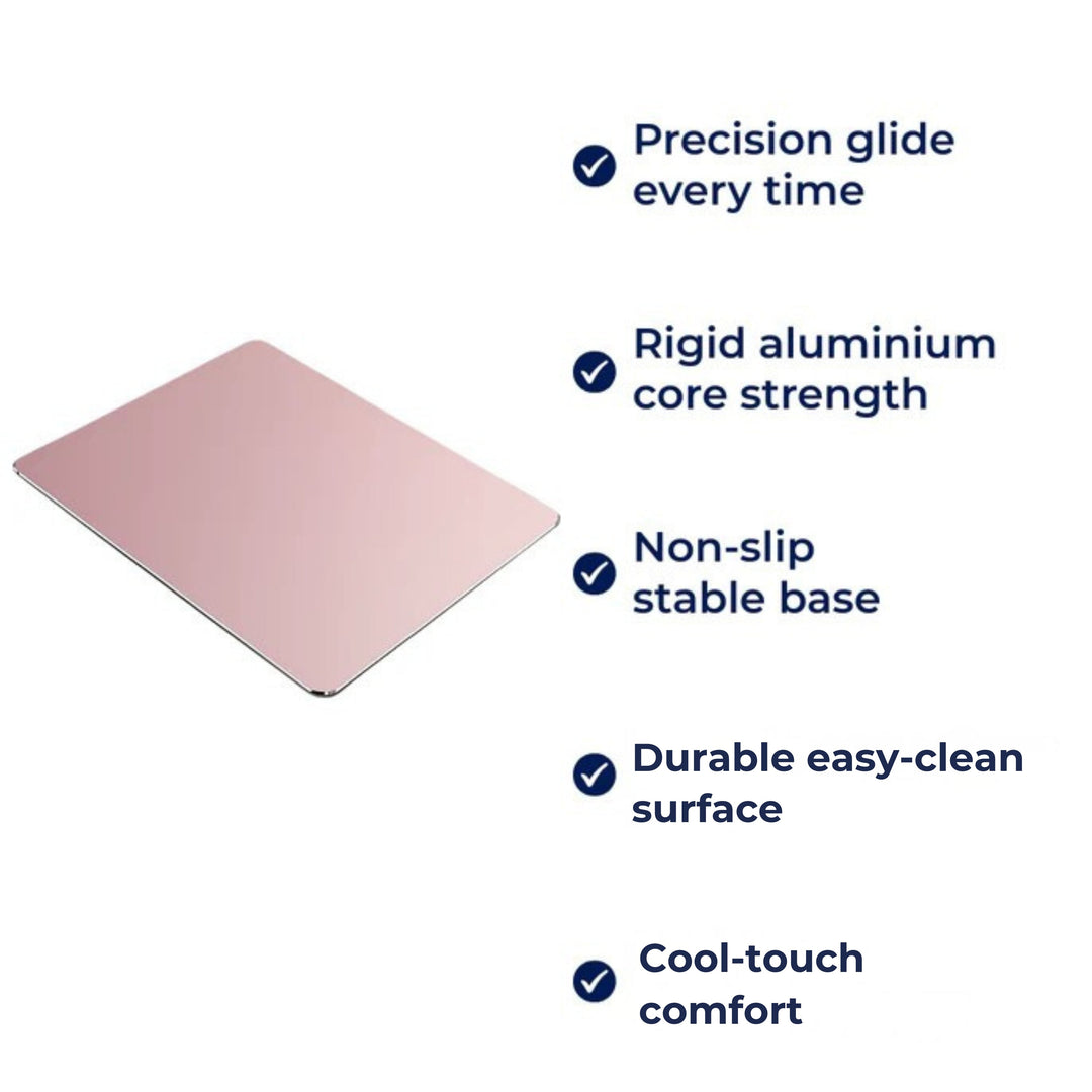 Precision Glide – Rigid Aluminium – Non-Slip Stability – Durable Easy-Clean Surface – Work & Gaming Use Luvikno