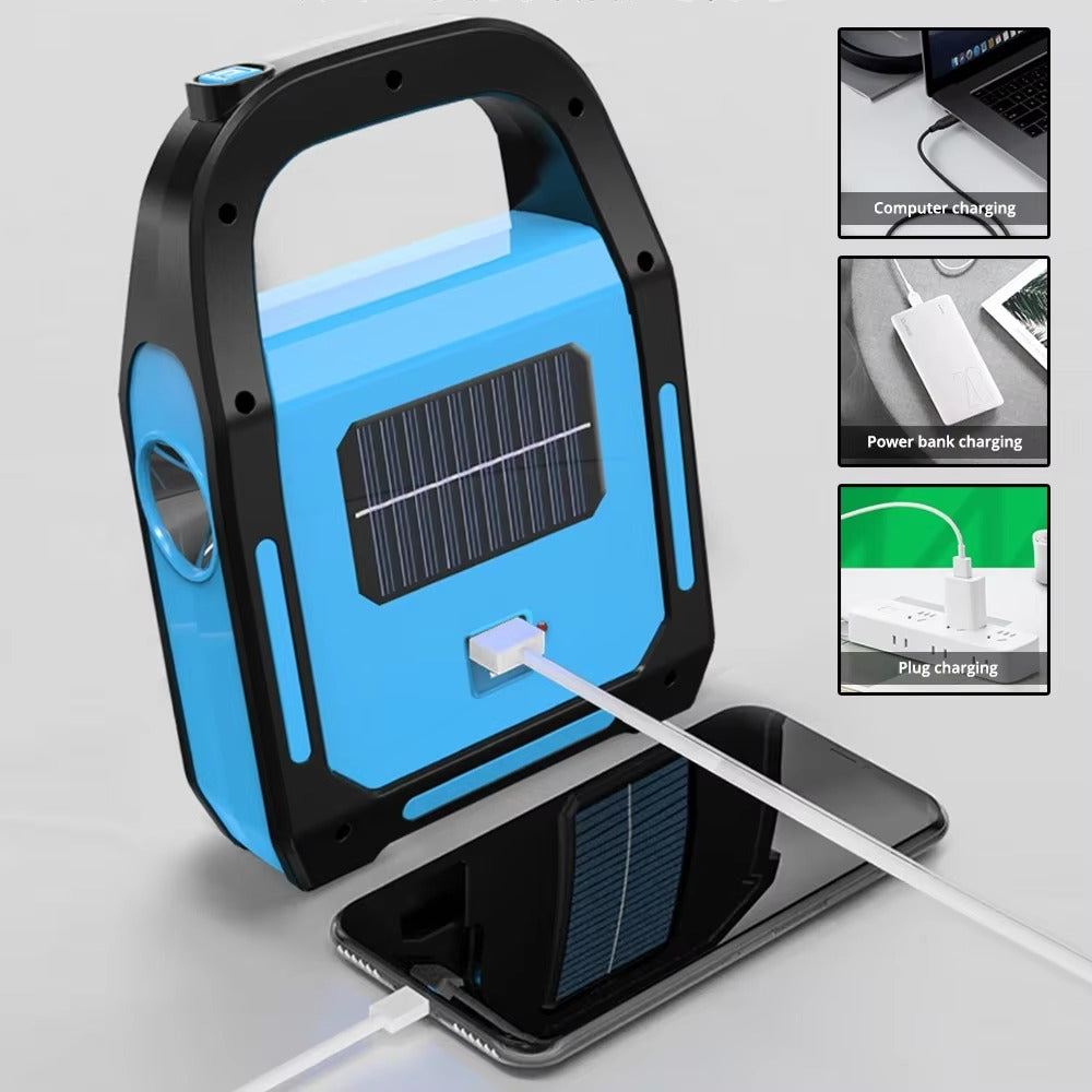 Luvikno | Oppladbar USB Campinglampe med Powerbank – SolarGlow