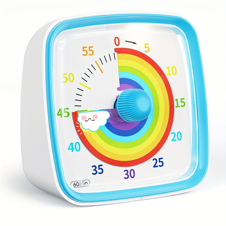 Rainbow Time Management Timer – Visuell 60-minutters nedtellingsur for studie, arbeid og hjem | Luvikno