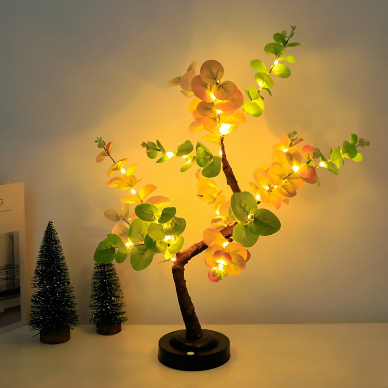 EucalyptusGlow Tre - LED Bonsai Lampe med Oppladbar Drive Luvikno