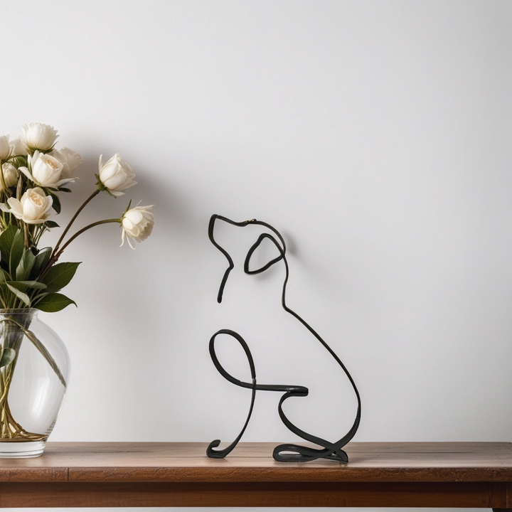 Luvikno | Artipaws Abstrakt Hundeskulptur | Moderne Design | Høy- Kvalitets Kunstfigur | For Hylle & Bord