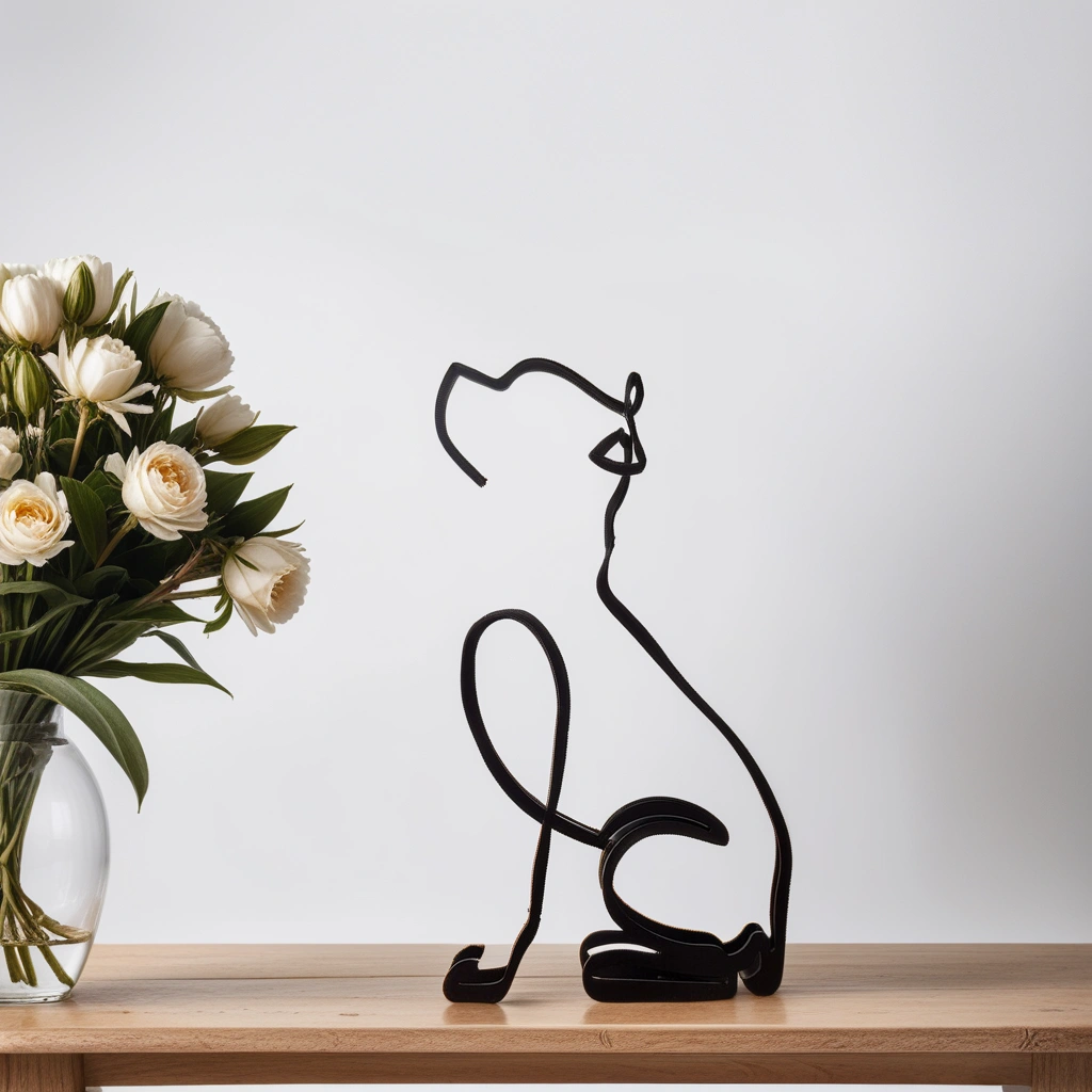 Luvikno | Artipaws Abstrakt Hundeskulptur | Moderne Design | Høy- Kvalitets Kunstfigur | For Hylle & Bord