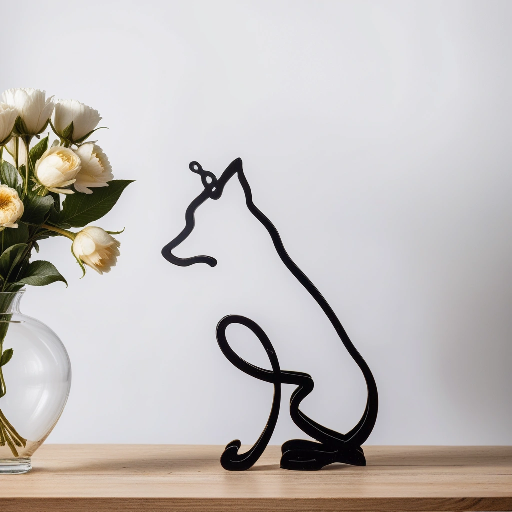 Luvikno | Artipaws Abstrakt Hundeskulptur | Moderne Design | Høy- Kvalitets Kunstfigur | For Hylle & Bord