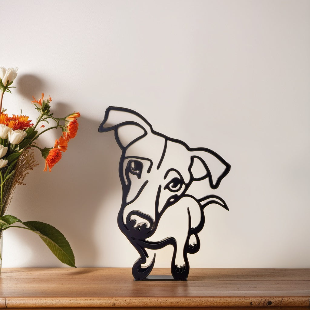 Luvikno | Artipaws Abstrakt Hundeskulptur | Moderne Design | Høy- Kvalitets Kunstfigur | For Hylle & Bord