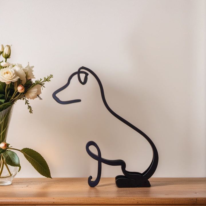 Luvikno | Artipaws Abstrakt Hundeskulptur | Moderne Design | Høy- Kvalitets Kunstfigur | For Hylle & Bord