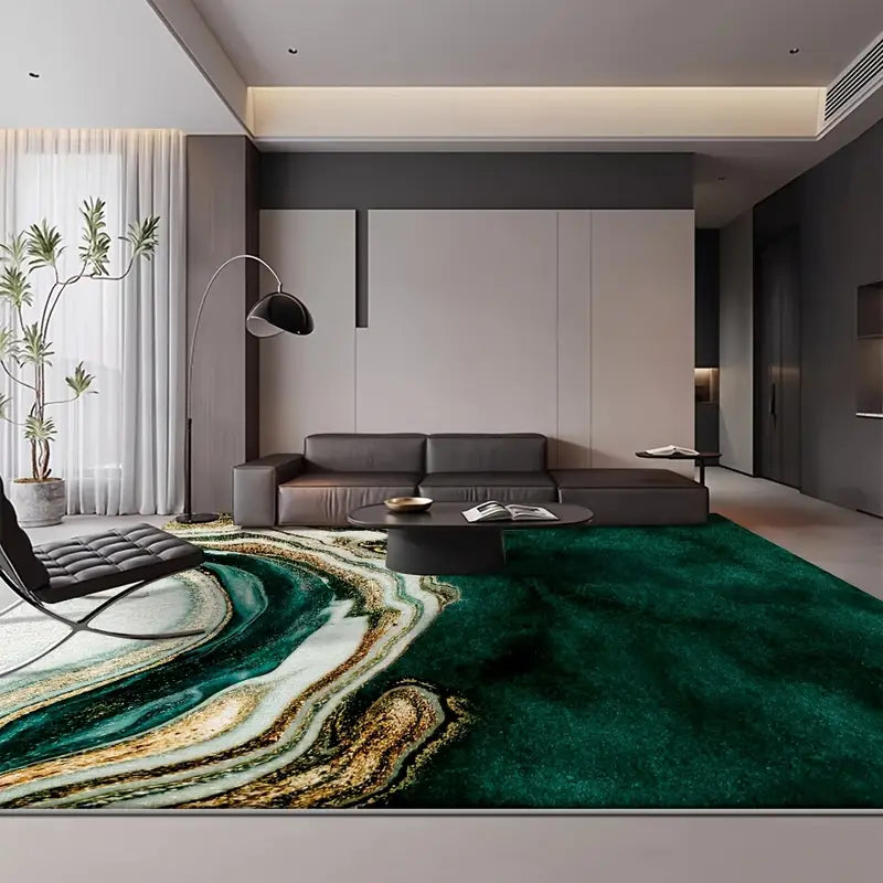 Område teppe Moderne Abstrakt Marmor Polyester Luvikno