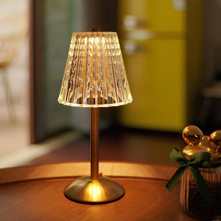Golden Crystal Table Lamp - Aurora Luxe | Luvikno