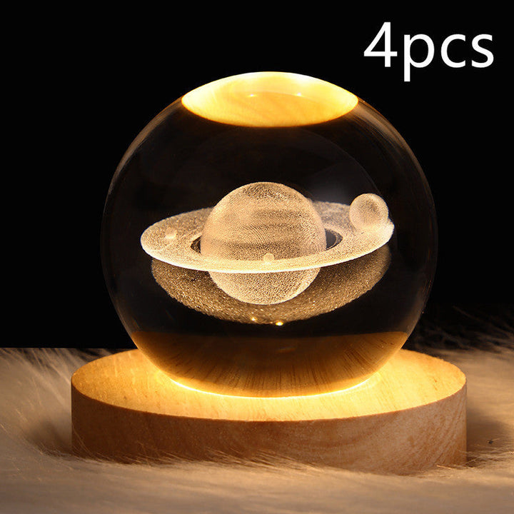 3D Galaxy Crystal Ball LED Nattlys | Luvikno