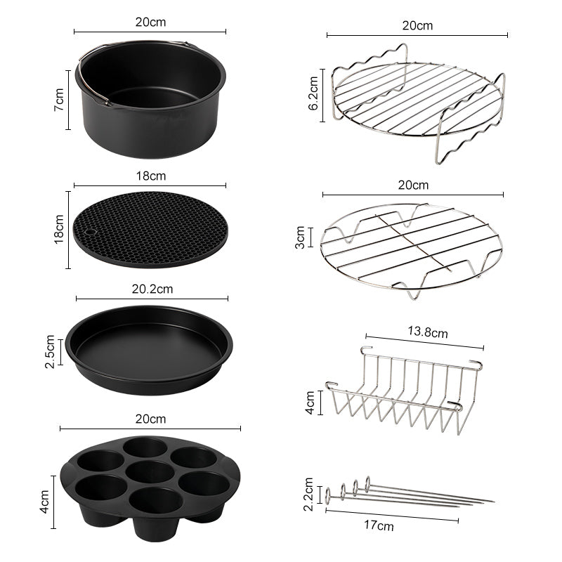 CookMaster Set - Fullstendige tilbehør for Airfryer Luvikno