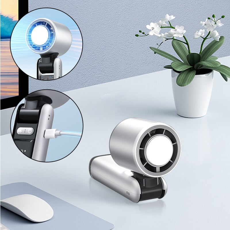 Folding Mini Håndholdt Høyhastighets USB Oppladbar Turbo Vifte | Luvikno