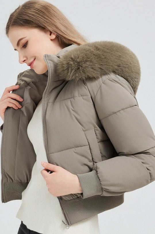 Luvik | Hettegenser med faux fur-mønster