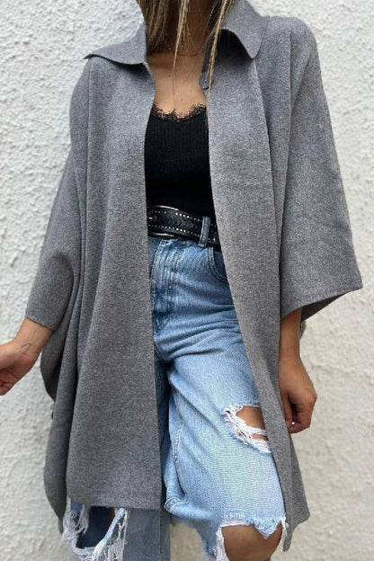 Luvik | Väri rento Cardigan löysä yksinäinen napin tuulitakki