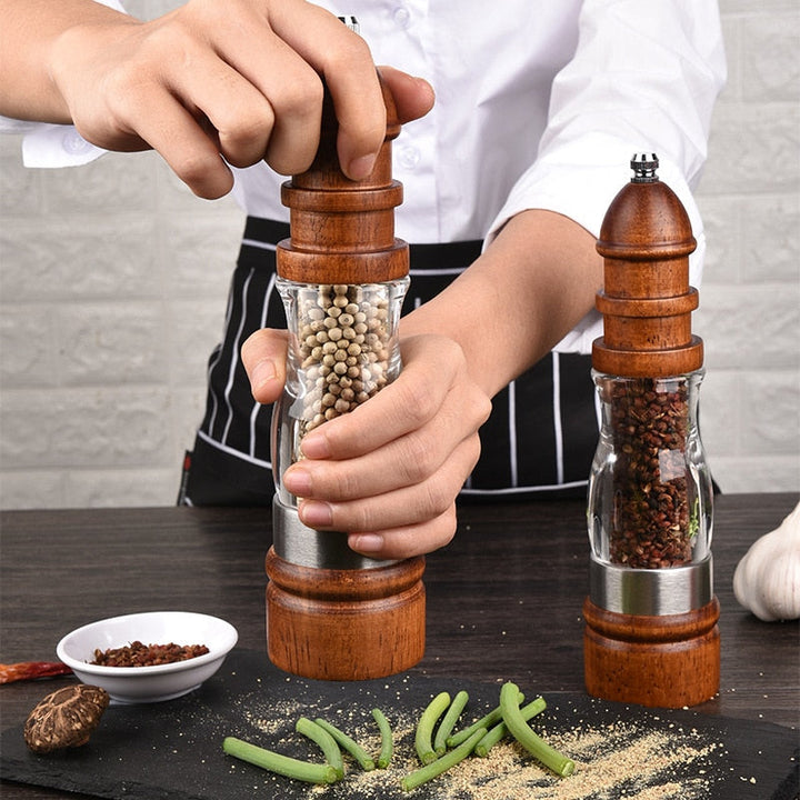 Justerbar grovhet tre salt- og pepperkvern sett tre møller | Luvikno