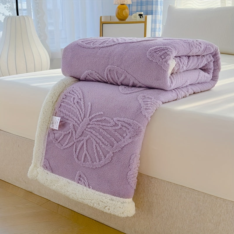 Cozy Luxe – Myk Fleece Teppe med Sommerfugl Design Luvikno