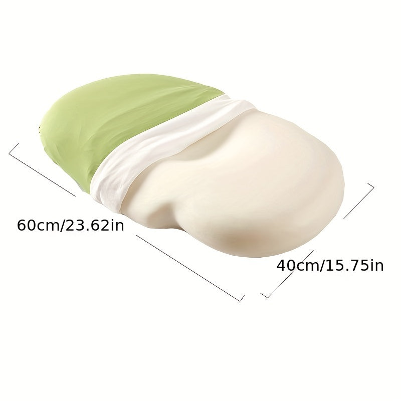 1pc Oval Macaron Pute Cervical Hukommelses Skum Pute, Kjølende Seng Pute For Søvn - Nakke Pute For Smertelindring Søvn, Kontur Støtte Ergonomisk Pute For Side Rygg Mage Sovere Ved Å Bruke Høy Og Lav Deling | Luvikno