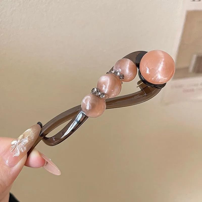 Elegant Rose Pearl Twist Hair Clip Luvikno