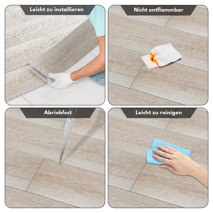 PVC Gulv Selvklebende Vinilgulv 1.5mm Tykkelse | Luvikno