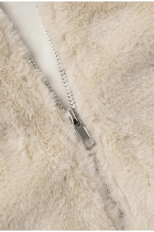 Luvik | Kauluskotka Keinoturkki Lyhyt Takki