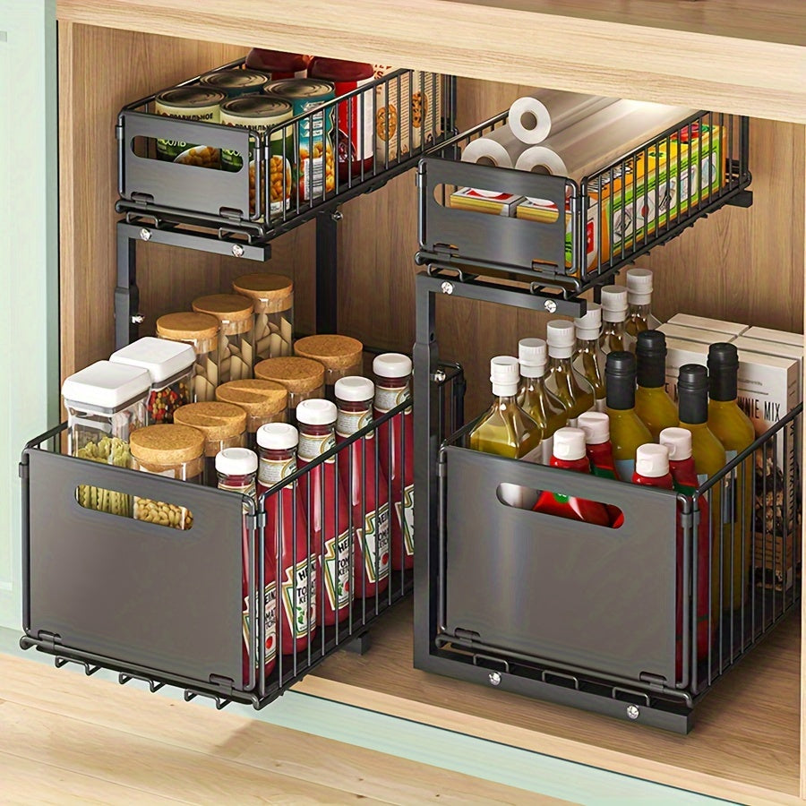 Pull-out Under-Cabinet Organizer 2 Levels | Luvikno