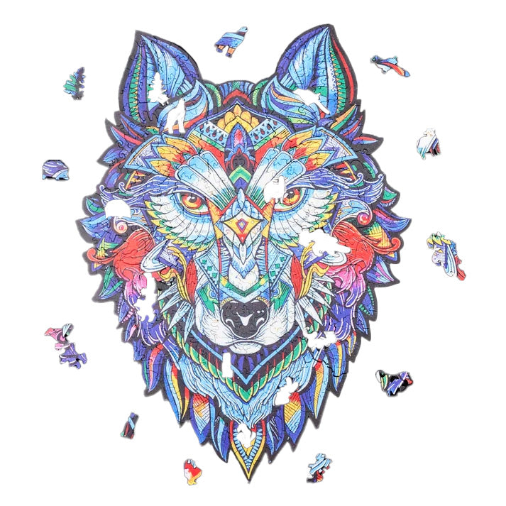 MajesticWolf Puslespill – Premium Tre Jigsaw Puslespill Luvikno