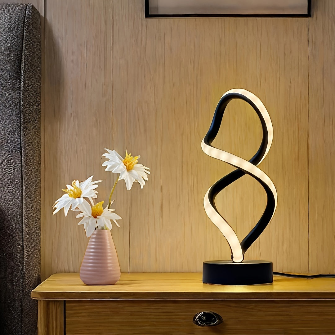 SpiraLux - Elegant Spiral Bordlampe med Fargevalg Luvikno