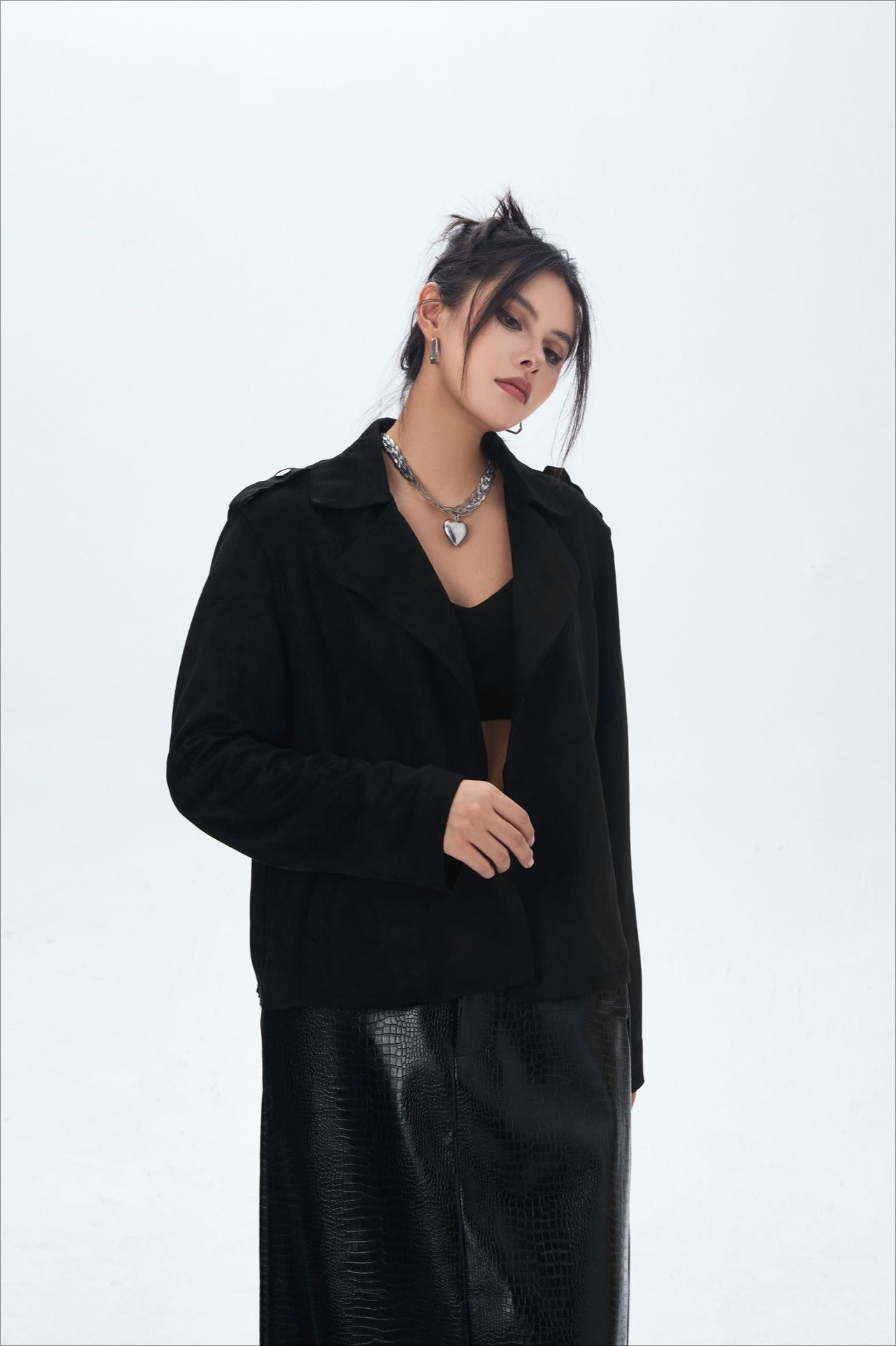 Luvik | Avoin etu Biker-takki