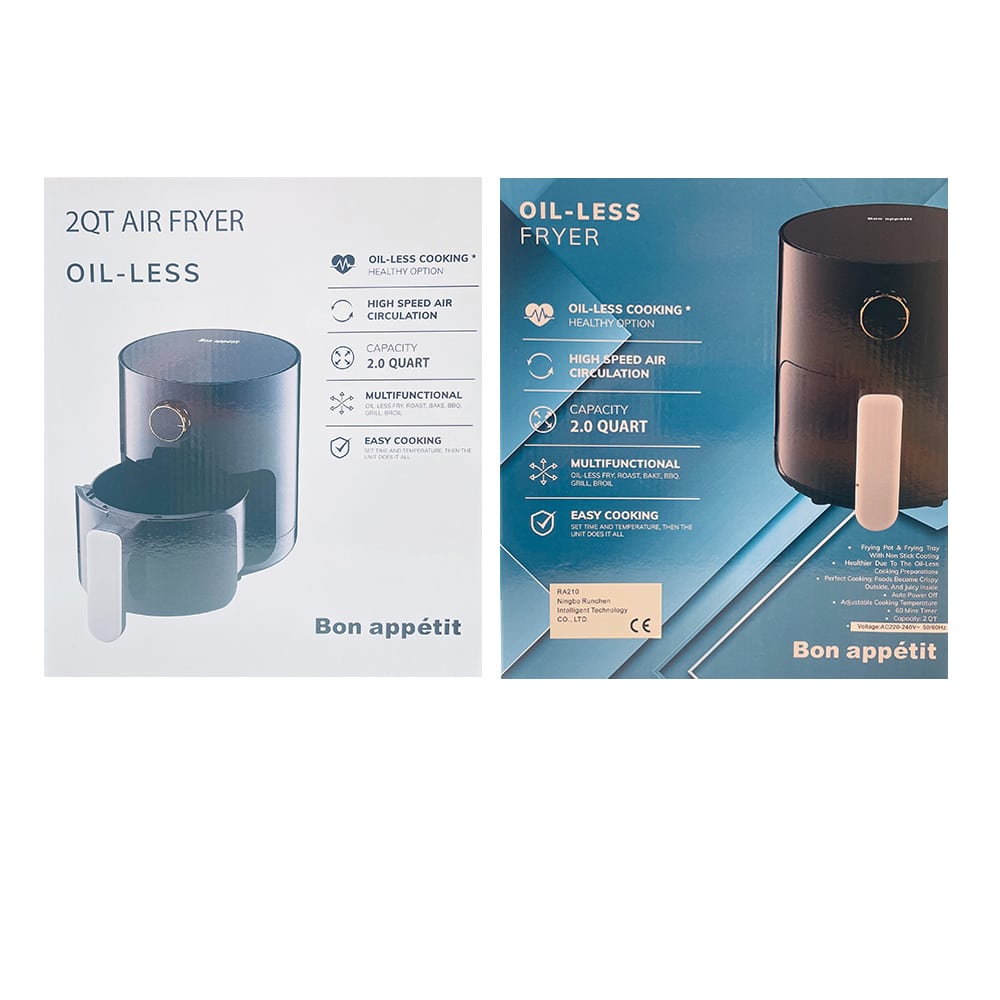 Airfryer 2,0 liter (lav fett: grilling, baking, steking og frittering) | Luvikno