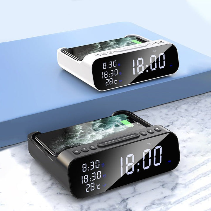 ChargeTime Pro – Digital vekkerklokke med trådløs lading og stor skjerm Luvikno