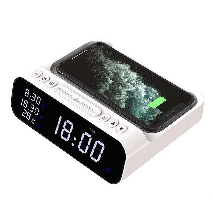 ChargeTime Pro – Digital vekkerklokke med trådløs lading og stor skjerm Luvikno