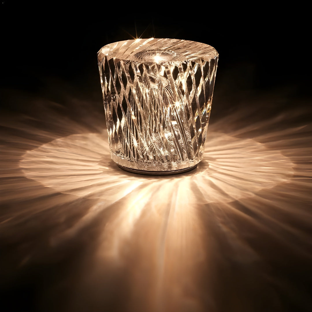 Luksuriøs Oppladbar Diamant Krystall Bordlampe - Lumière Diamant | Luvikno