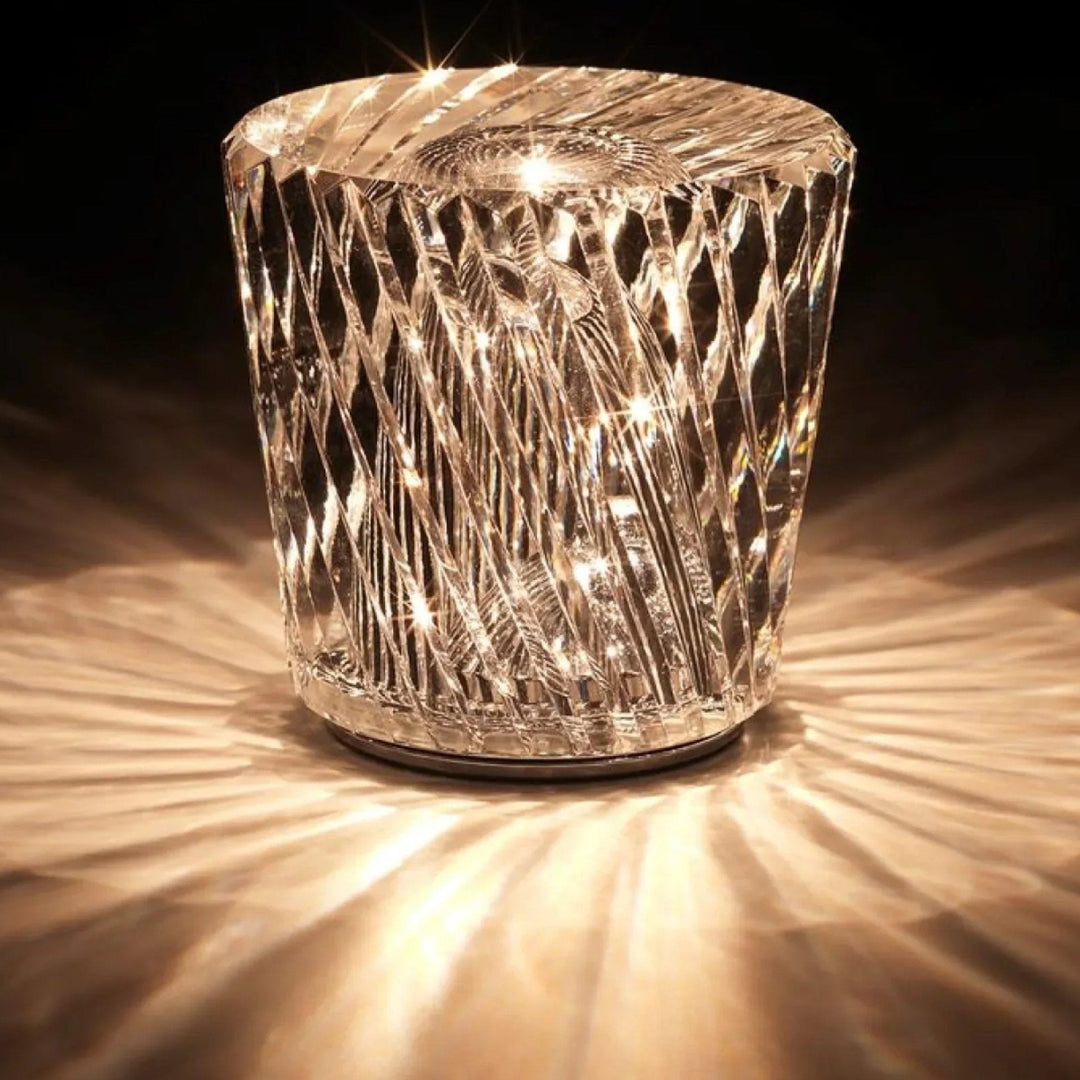 Luksuriøs Oppladbar Diamant Krystall Bordlampe - Lumière Diamant | Luvikno
