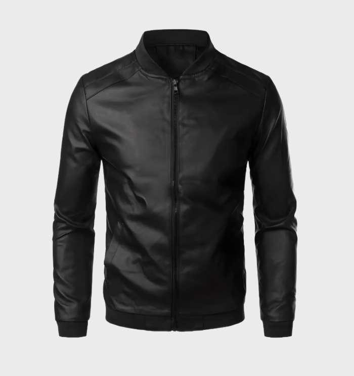 Luvik | Veste en cuir pour hommes avec fermeture éclair
