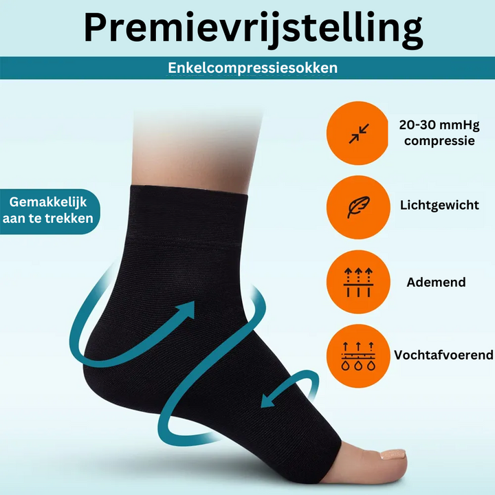 Kompresjons ankel sokker for nevropati - AnkelSupport Pro | Luvikno