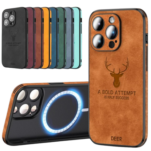Luvikno | Deer - Luksuriøs Læder iPhone Deksel med Stilig Design og Sjokkbestandig Beskyttelse