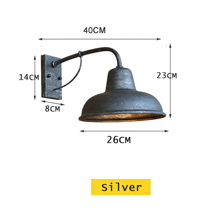 Luvikno | Rustikk jern vegglampe - Vintage utendørsbelysning