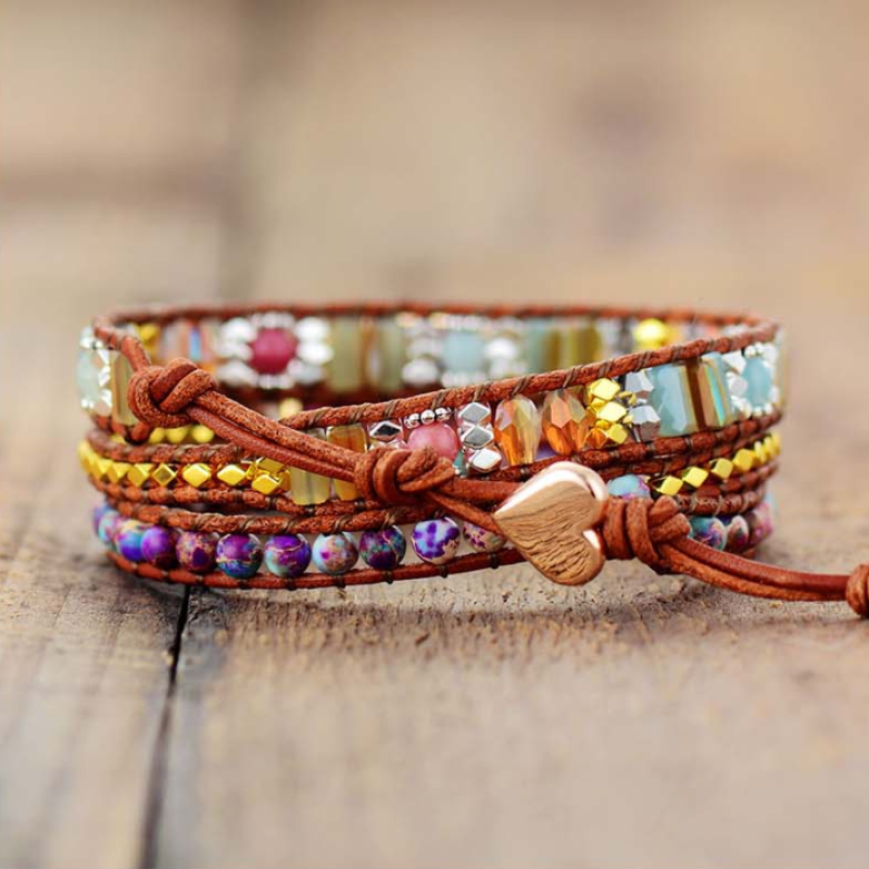 Fascinerende Winnie Wrap Armbånd med Unike Stener | Et Magisk Smykke for Din Stil Luvikno