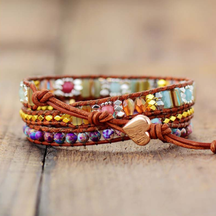 Fascinerende Winnie Wrap Armbånd med Unike Stener | Et Magisk Smykke for Din Stil Luvikno